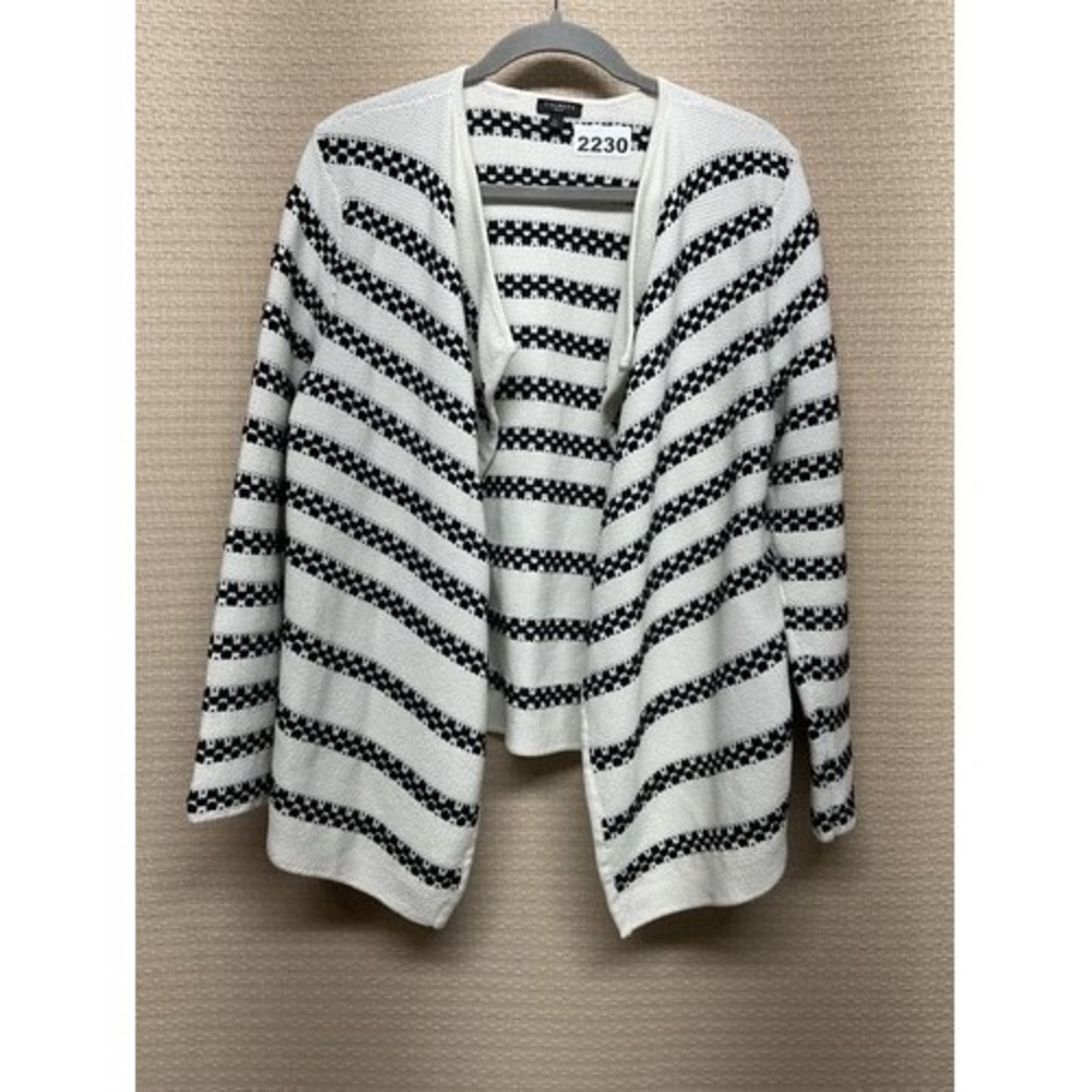NWOT Talbots Stripped Knit Drape‎ Front Open Cardigan Women Large Petite China